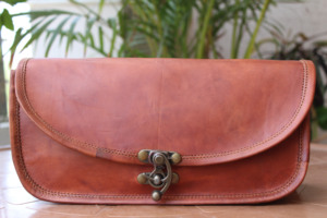 Real Full Grain Goat Leather <b>Handbag</b> with Engraved Patterns Vintage Goat Leather Large Capacity Crossbody Bags <b>for</b> <b>Men</b> & Women - Product Image 4