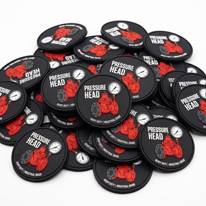Fabricant direct : Patch en caoutchouc 3D, Manomètre de pression, Badge rond en PVC souple pour sac à dos, veste, casquette, uniforme d'extérieur - Product Image 1