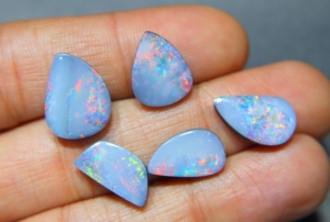 Natural Australian Doublet <b>Opal</b> Cabochon Multi Fire Loose Gemstone Wholesale Jewelry Making - Product Image 2