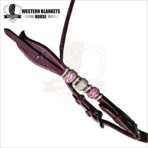 Styliste élégant de style Western Horse Headstall Cuir usiné à la main Prix de gros directs d'usine Soins de l'équitation Tack Equestrian - Product Image 3