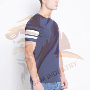 Camiseta de secado rápido con estampado sólido 100% algodón anti-pilling para hombre, camisetas de manga corta con logo personalizado impreso para hombre - Product Image 3