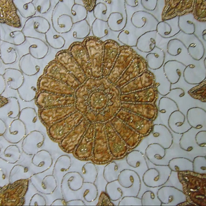 Woven Net Velvet <b>Table</b> <b>Cover</b> with Intricate Embroidery & Soft Velvet Border Luxury Designer Eco-Friendly Customizable Tablecloth - Product Image 1
