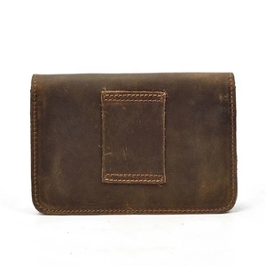 Vintage Style Genuine Leather Zipper Closure Waterproof Unisex Letter Pattern Handmade High Quality Leather Waist Bag - Product Image 3