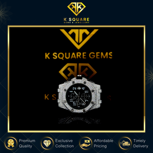 Nouvelle montre de luxe automatique à quartz résistante à l'eau VVS unisexe en acier inoxydable avec bracelet en cristal saphir et diamants - Product Image 3