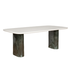 Table à manger rectangulaire minimaliste avec plateau en terrazzo et pieds en céramique, meubles de salle à manger écologiques, imperméables, modernes et stables pour hôtel - Product Image 2