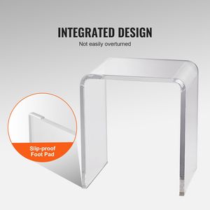 Tavolino a C in Acrilico Trasparente Lucite per Soggiorno, Camera da Letto, Tavolino Laterale per Snack e Bevande - Product Image 5