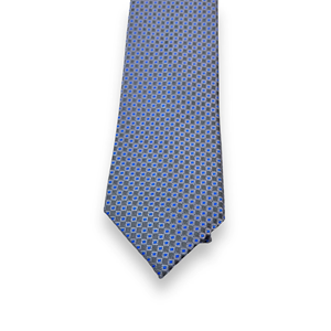 Cravate en Soie 100% Bleu Royal à Motifs Géométriques, Accessoire de Luxe pour Homme, Idéale pour Affaires, Mariages et Fêtes, Écologique et de Qualité Supérieure - Product Image 2