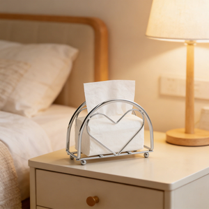 Porta Servilletas de Metal Plateado con Forma de Corazón, Decorativo para Mesa, Soporte para Servilletas y Pañuelos con Diseño de Corazón para Mesa de Comedor, Cocina, Restaurante - Product Image 3