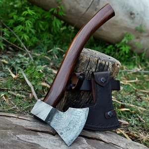Arwin Enterprises Custom Hand Forged Damascus Steel DIY Viking Bearded Camping Hatchet Tomahawk <b>Axe</b>-16-inch Overall Length <b>Wood</b> - Product Image 2