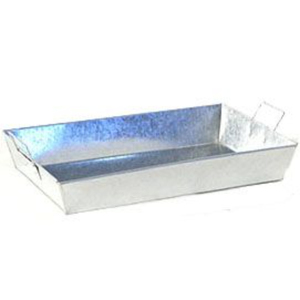 Wholesale Galvanized Metal <b>Round</b> Serving <b>Tray</b> With Brass Tone Rim And Handles Decorative Serving Platter For Home <b>Table</b> Decor - Product Image 4