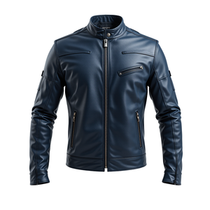 Chaqueta de Motero de Cuero Vacuno Genuino para Hombre, Negra Clásica, Invierno, Fabricante y Proveedor Mayorista OEM ODM - Product Image 4