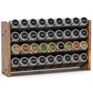Bamboo Spice Rack Organizer 30 <b>Jars</b> Wholesale - Handcrafted <b>Kitchen</b> <b>Storage</b> - Product Image 5