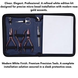 Kit d'outils pour extensions capillaires de salon : Pince à micro-perles, Pince de dépose, Coupe-keratine, Outil d'ouverture et de fermeture pour extensions à bandes, Ciseaux à boucles et crochets - Product Image 2