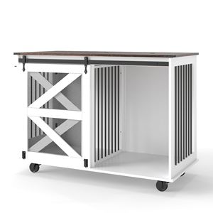 Trasportino per Cani da Esterno da 120 cm con Sportello Ribaltabile per l'Alimentazione, Doppio Accesso, Sistema a 5 Ruote (2 Bloccabili), Ganci Laterali per Uso Multifunzionale - Product Image 4