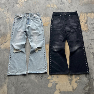 Regular Straight Leg Loose <b>Trousers</b> Plus Size Men'S Denim Regular Loose Fit Jeans Baggy Denim Pants Wide Leg <b>Trousers</b> - Product Image 4
