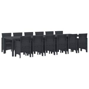 ชุดโต๊ะรับประทานอาหารในสวนหวายโพลีอะนทราไซต์ 13 ชิ้น - Product Image 1