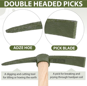 Pioche de jardin en acier forgé à la main, houe agricole, outils de survie pour le camping en plein air, vente en gros - Product Image 2