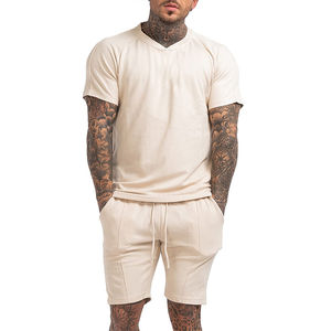 Ensembles de vêtements de sport pour hommes de haute qualité 100% coton, ensembles courts pour hommes, tenues en 2 pièces, ensembles décontractés d'été, ensembles de survêtements - Product Image 5