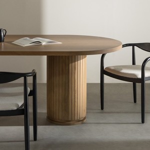 Table à manger ovale en bois de manguier Vandana Hexa Zentrix - Product Image 2