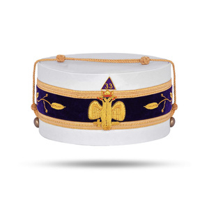 Casquette de cérémonie en velours blanc avec aigle doré métallique, casquette de cérémonie du 33e degré - Product Image 1