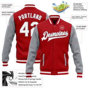 เสื้อแจ็คเก็ตเบสบอลแบบกำหนดเอง เสื้อแจ็คเก็ต Letterman ปักชื่อโลโก้ตามสั่ง โรงงาน OEM ODM ผู้ผลิตขายส่ง - Product Image 2
