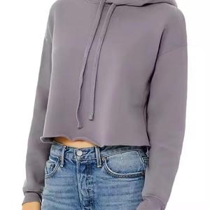 Sudadera con Capucha Corta Gris para Mujer, Manga Regular, Tejido de Algodón, Informal, para Invierno, Transpirable, de Secado Rápido, con Estampado de Letras - Product Image 5
