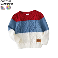 Pull-over en tricot unisexe personnalisé, élégant, écologique, en polyester/coton, anti-boulochage, vêtements d'hiver pour enfants, support OEM ODM