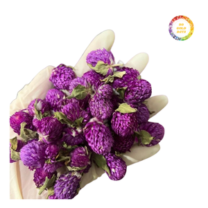 Fleurs d'amarante globe séchées naturelles et écologiques, aux couleurs vives, idéales pour les décorations faites à la main, les projets de bricolage et pour le thé - Product Image 2