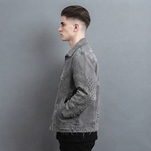 Wholesale Men Casual Denim <b>Jacket</b> for men Custom Long Sleeve <b>Light</b> Weight Breathable Fashion Premium Quality Cotton Denim <b>Jacket</b> - Product Image 2