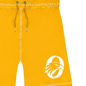 Orange <b>Yellow</b> White Rugby <b>Shorts</b> Drawstring Elastic Waist Contrast Trim Custom Breathable Training Athletic Team Sportswear - Product Image 4