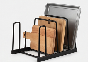 Soporte de Placa de Hierro Negro Premium con Acabado en Polvo, Elegante Exhibidor de Utensilios de Cocina para el Hogar y Artículos Esenciales de Mesa - Product Image 2