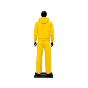 Conjunto Deportivo Personalizado Amarillo para Hombre, Sudadera con Cremallera Completa, Pantalones Deportivos de Pierna Ancha, Logotipo Gráfico, Ropa Deportiva Casual, Venta al Por Mayor - Product Image 2