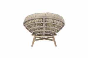 Sillón Moderno Tipo Huevo con Cojín Acolchado y Patas de Madera, Silla de Descanso para Exteriores, Muebles de Sala de Estar Estilo Costero - Product Image 4