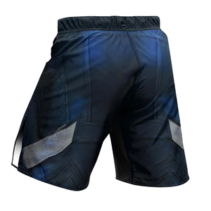 Pantalones Cortos de MMA para Deportes de Contacto, Entrenamiento de Artes Marciales, con Líneas Blancas y Negras, Elásticos, Transpirables, Ligeros, de Tela de Poliéster - Product Image 6