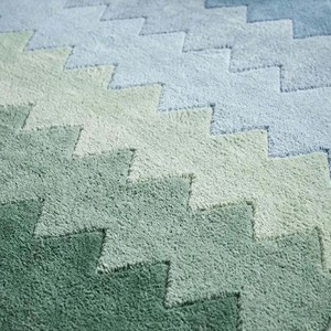Tapis de luxe bleu-vert dégradé, tapis moderne géométrique en zigzag, tapis moelleux tufté pour salon, chambre à coucher, tapis décoratif pour la maison - Product Image 6
