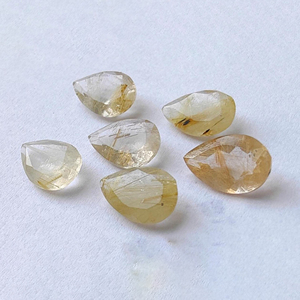 Gema auténtica de rutilo dorado facetada en forma de pera, calibrada, disponible en todos los tamaños - Product Image 3
