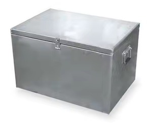 Pink Metal Storage Trunk <b>Box</b> With Hinged Lid Stackable Vintage Style Rectangle Shape For Home Organization Trunk <b>Box</b> For Cloths - Product Image 3