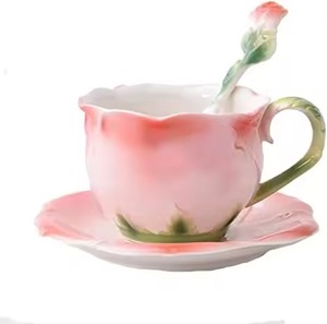 Assured quality <b>cute</b> themed ceramic coffee <b>mug</b> with saucer & spoon suitable for home, office, and cafe environments - Product Image 6