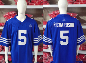 2025 New American Football Jerseys Stitched Spandex/Cotton Anti-Bacterial Heat-Transfer Printed Front Logo <b>T</b>-Strap Half Sleeve - Product Image 6