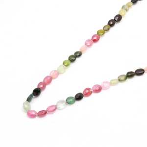 Cuentas Ovaladas Facetadas de Turmalina Natural, Gema Suelta Multicolor Genuina, Hilo de Piedras Preciosas para Joyería Fina, 7 mm, 13 Pulgadas, Color Claro - Product Image 2