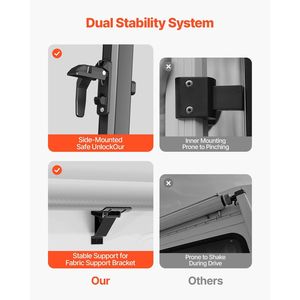 Kit d'auvent manuel rétractable de 14 pouces en alliage d'aluminium pour la plupart des camping-cars, auvent extérieur noir pour remorque, accessoires extérieurs pour camping-cars - Product Image 5