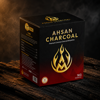 Charbon de coco 100% naturel en briquettes pour chicha et narguilé par Ahsan Charcoal, qualité supérieure et chaleur longue durée
