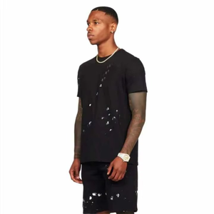 ชุดเสื้อยืดและกางเกงขาสั้นสองชิ้นสไตล์วินเทจสำหรับผู้ชาย ฤดูร้อน รักษ์โลก พร้อมโลโก้สั่งทำได้ - Product Image 4