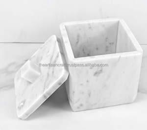 Boîte à bijoux carrée en marbre blanc faite à la main de meilleure qualité Beau design pour femmes par Artisan Craft - Product Image 2