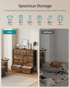 ตู้ลิ้นชักสีน้ำตาลสไตล์โมเดิร์น 9 ช่อง สำหรับเฟอร์นิเจอร์ห้องนอน - Product Image 5