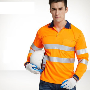 Protective Wholesale Hi Vis Security Work <b>Construction</b> Reflection Safety High Visibility T-shirts Reflective Polo Shirt for Men - Product Image 1