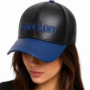 Unisex Leather Baseball <b>Cap</b> Premium Leather Embroidered Letter Logo Adjustable Classic Style Lightweight Comfortable Daily Wear - Product Image 1