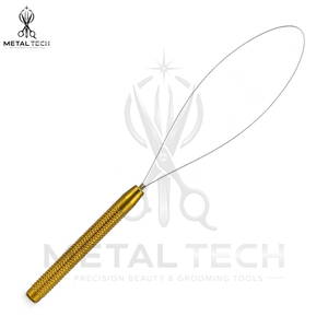 Gold Textured Handle Hair Extension Loop <b>Needle</b> Wire Pulling Hook <b>Threader</b> Tool Set for Micro Ring Link Beads Salon Supply - Product Image 6
