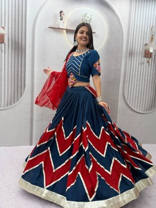 Indian Rion Elegant Cotton <b>Lehenga</b> Choli Set <b>Women</b>’s Fully Stitched Indian Ethnic Wedding Party Festive Wear For Wedding - Product Image 2