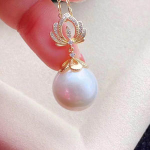 อุปกรณ์ DIY 30191 จี้เงินแท้ S925 พร้อมฐานเปล่าสำหรับใส่ลูกปัดกลมขนาด 10-13 มม. สำหรับทำจี้สร้อยคอหยก - Product Image 4